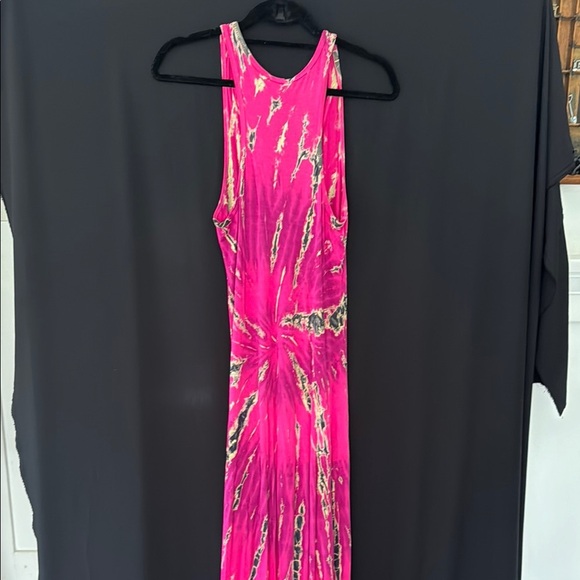 Go Couture Vibrant Pink Tie-Dye Dress, medium; made in USA - Picture 6 of 8